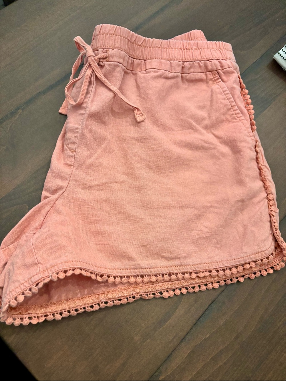 LOFT Outlet Salmon Pink Pom-Trim running shorts Drawstring Shorts